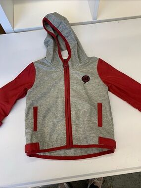 Little Marc Jacobs Gray and Red Hooded Zip Jacket